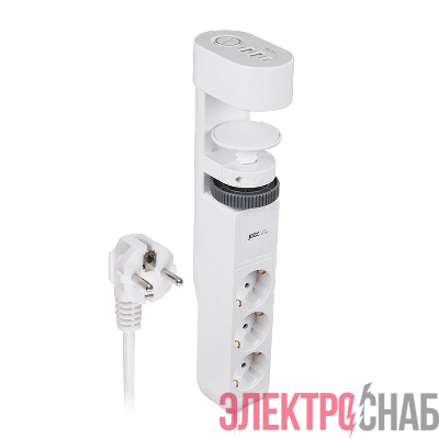 Удлинитель 3х1.5м на струбцине с заземл. с выкл. 3 USB выхода (2А+1С) IP20 ПВС 3х1 ETD-03U-150-wh (3х1.5) бел. JAZZway 5059535