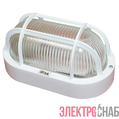 Светильник "Банник" 1402 НПП 03-60-022 IP54 овал малый с решеткой бел. пласт. ГИ Элетех 1005500884