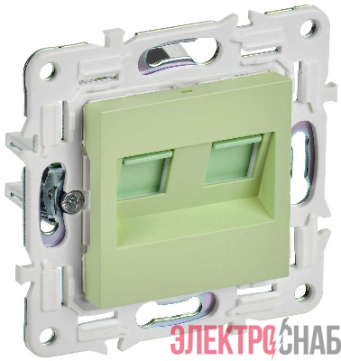Розетка компьютерная двойн. RJ45 кат.5E SKANDY SK-K03G мятный IEK SK-K20-1-K06