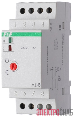 Фотореле AZ-B (выносной герметичный фотодатчик IP65 монтаж на DIN-рейке 2 модуля 230В 16А 1НО IP20)(аналог ФР-7Е) F&F EA01.001.009
