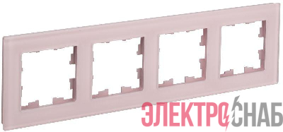 Рамка 4-м BRITE РУ-4-2-Бр стекло розовый матов. IEK BR-M42-G-31-K14