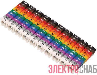 Маркер каб. МКН комплект цифр "0-9" 6кв.мм (уп.100шт) IEK UMK06-02-09