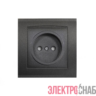 Розетка 1-м СП Бриллиант 16А IP20 без заземл. защ. шторки в сборе графит Universal 7947595-Gr