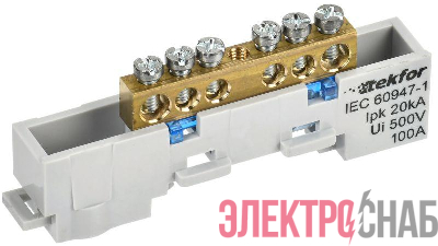 Шина нулевая N неизол. на универс. держ. 6х9-6-С TEKFOR IEK TF-NN10-06-DL-K07