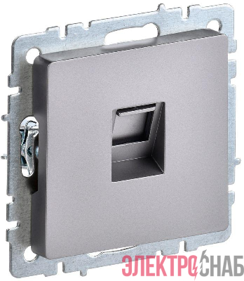 Розетка компьютерная СП RJ45 кат.6 BRITE РК11-БрС механизм сталь IEK BR-K10-2-K46