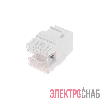 Модуль Keystone Jack RJ-45(8P8C) кат.5E UTP неэкранир. тип 180град. бел. PRO Rexant 02-0060