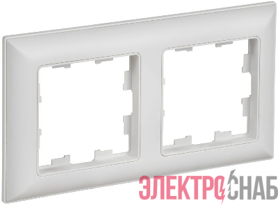 Рамка 2-м BRITE РУ-2-БрАБ арктич. бел./бел. IEK BR-M22-12-K91