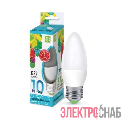 Лампа светодиодная LED-свеча-standard 10Вт 230В E27 4000К 900Лм ASD 4690612015545