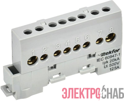 Шина L &quot;фаза&quot; изол. на универс. держ. 8х12-8-Ср TEKFOR IEK TF-NN20-08-KL-K03