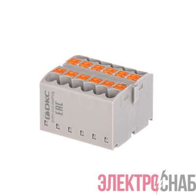 Блок распределительный зажим push-in 12 точек подключения 25кв.мм син. DKC DTP1-012-04SPUB