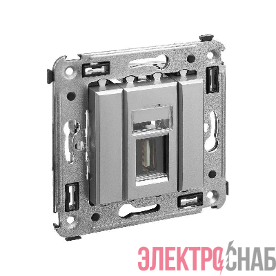 Розетка USB 2.0 1-м СП Avanti "Закаленная сталь" тип А-А DKC 4404403