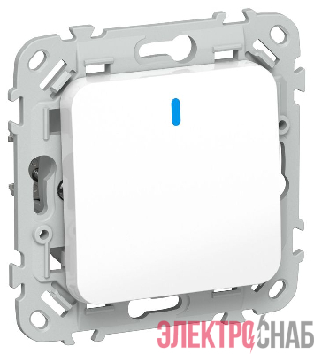 Выключатель проходной 1-кл. СП FLITE ВС61-1-1-ФлБ 10А с индикацией механизм бел. IEK FI-V12-1-10-1-K01