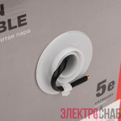 Кабель витая пара U/UTP кат.5E 4х2х24AWG solid CU PE Outdoor черн. (м) Rexant 01-0045