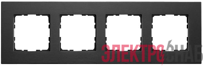 Рамка 4-м G-Metal метал. алюм. черн. Black Jasmart G1004AB