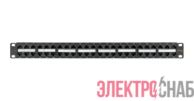Патч-панель 19дюйм 1U кат.5E неэкранир. 48 портов RJ45 (8P8C) 110/KRONE T568A/B с органайзером черн. NIKOMAX NMC-RP48UD2-1U-BK