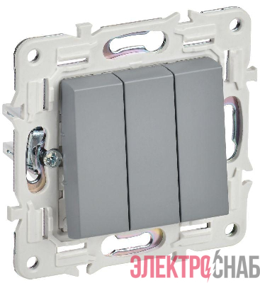 Выключатель 3-кл. SKANDY 10А SK-V11Gr сер. IEK SK-V30-0-10-K03