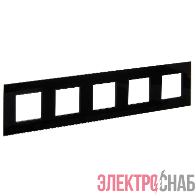 Рамка 5-м SKANDY SK-F25Bl стекло черн. IEK SK-M52-G-K02