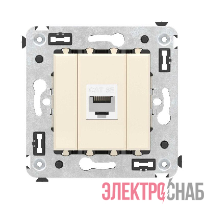 Розетка компьютерная 1-м СП Avanti "Ванильная дымка" RJ45 кат.5E без шторок механизм DKC 4405663