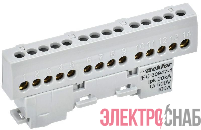 Шина L "фаза" изол. на универс. держ. 6х9-14-Ср TEKFOR IEK TF-NN10-14-KL-K03