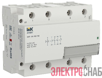 Контактор модульный KMR 100А 230В AC 2НО 2НЗ ARMAT IEK AR-KMR10-100-22-230