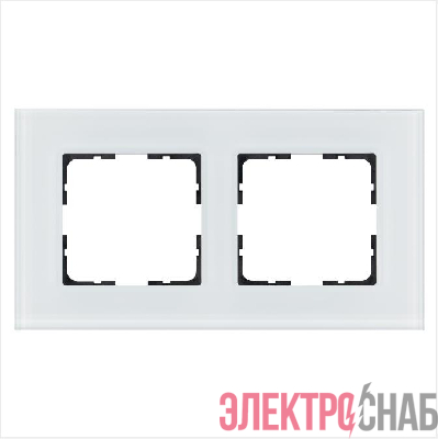 Рамка 2-м G-Glass стекло бел. White Glass Jasmart G1002GW