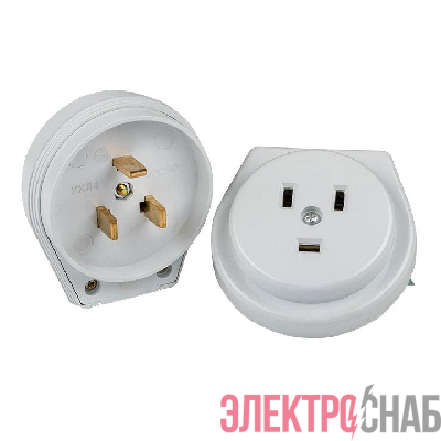 Разъем 1-м СП РШ-ВШ 32А IP20 250В 2P+PE пластик. бел. PROxima EKF AS-250-H-02