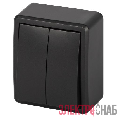Выключатель 2-кл. ОП Эксперт 11-1204-05 IP20 10АХ-250В антрацит Эра Б0063026