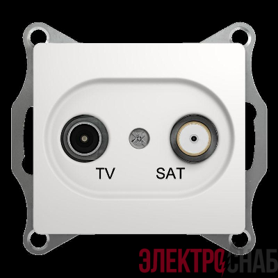 Розетка телевизионная проходная TV/SAT 1-м СП Glossa 4дБ механизм бел. SE GSL000198