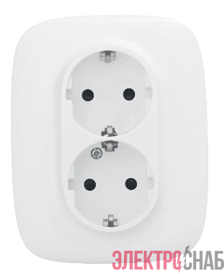 Розетка 2-м СП Valena Allure 16А IP20 250В 2х2P+E защ. шторки безвинт. клеммы с лицев. панелью бел. Leg 753726