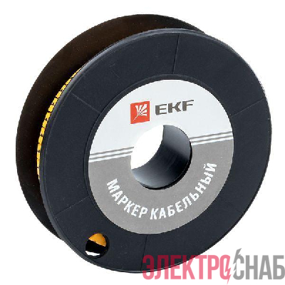 Маркер каб. 4.0кв.мм "1" (ЕС-2) (уп.500шт) EKF plc-KM-4-1