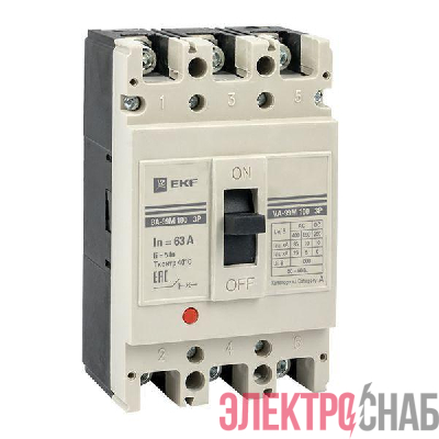 Выключатель автоматический 4п 100/63А 5In 35кА ВА-99М PROxima EKF mccb99-4P5In100-63m
