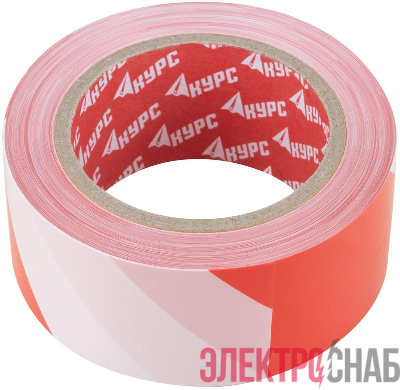 Лента сигнальная 50ммх200м красн./бел. КУРС 11856