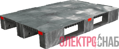 Паллет 1200x800х150 сплошной, усиленный, на 3-х полозьях   серый TR 1208-1-1 TR 1208-1-1