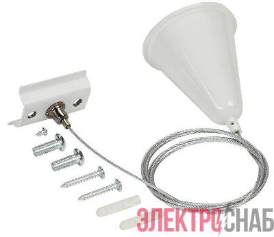 Комплект подвеса для шинопровода с тросом 1.5м бел. IEK LT-SO0D-KPT-D15-K01