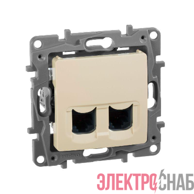 Розетка компьютерная 2-м СП Etika RJ45 кат.5E UTP механизм сл. кость IEK 672355