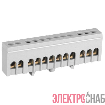 Шина L фаза в изолированном корпусе на DIN-рейку ШНИ-6х9-12-Д сер. NO-224-108 Эра Б0062946