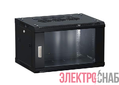 Шкаф настенный 19дюйм TERACOM PRO 9U 600х450мм дверь стеклянная с замком-ручкой черн. EKF TRP-WLL-0964-40B