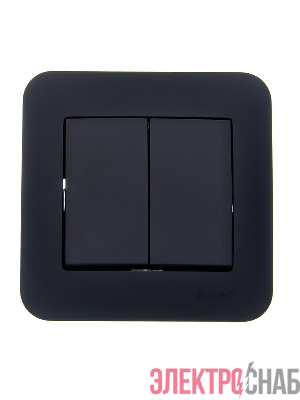 Выключатель 2-кл. 1п СП ASTI 10А IP20 в сборе черн. бархат LEZARD 7081-4242-101