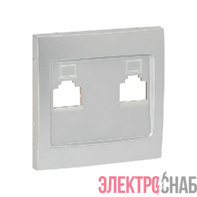 Панель лицевая Валенсия для розетки 2-м RJ-45 сталь PROxima EKF ESK02-L-035-30