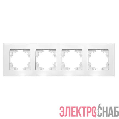 Рамка 4-м Афина стеклянная бел. UNIVersal 2245