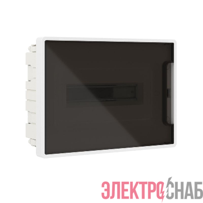 Щиток встраиваемый Фрейм (FRAME) ЩРв-п-12 12мод с тонированной дверцей с 2 шинами PEN на 6 и 8 отверст. бел. DKC F12B1WD