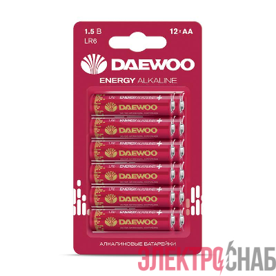 Элемент питания алкалиновый AA/LR6 1.5В Energy Alkaline BL-12 (блист. 12шт) DAEWOO 5057050