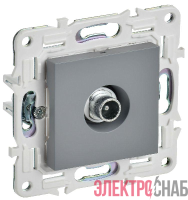 Розетка телевизионная проходная TV SKANDY SK-A17Gr сер. IEK SK-A10-P-K03
