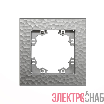 Рамка 1-м Афина фактурная серебро Universal A10053-S