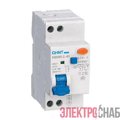 Выключатель автоматический дифференциального тока 1п+N C 6А 30мА 4.5кА NBH8LE-40 (R) CHINT 206060
