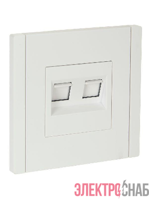 Розетка компьютерная 2-м RJ45 кат.5E FORTE&PIANO FP233 бел. IEK FP-K20-1-K01