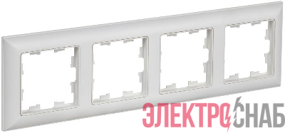 Рамка 4-м BRITE РУ-4-БрАБ арктич. бел./бел. IEK BR-M42-12-K91