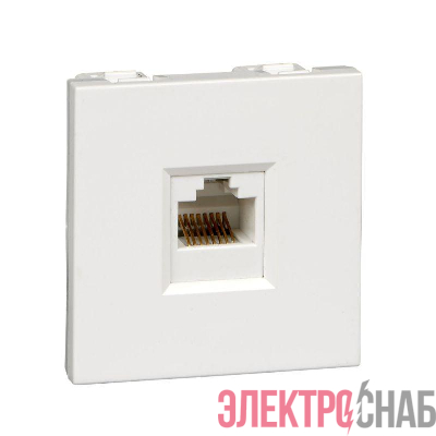 Розетка компьютерная 1-м W45 RJ45 кат.5E 45х22.5 R9003 бел. SchE RIN-145K5E-B