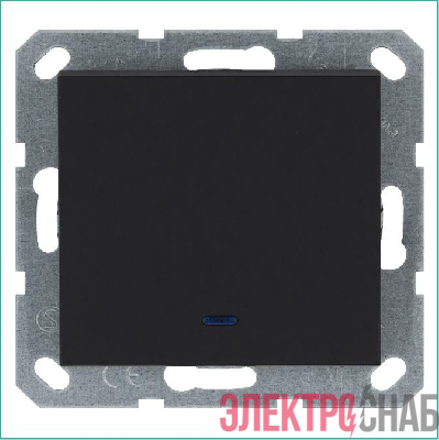 Выключатель 1-кл. 10А IP20 с подсветкой механизм черн. матовый soft touch Jasmart G3011NPB