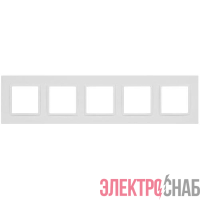 Рамка 5-м Elegance 14-5015-01М Classic для розеток и выключателей матов. бел. Эра Б0065830